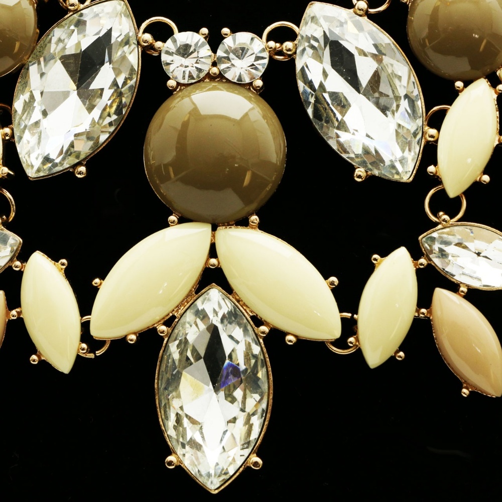 Luxury Crystal Necklace Gold/Brown NWOT - Picture 2 of 5